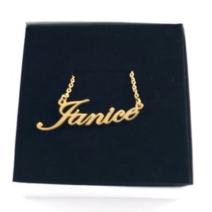 14K Gold Plated Name Necklace - Janice